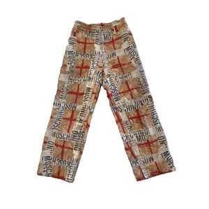 Vintage Moschino Jeans Mens 35x30 100% Wool Straight Made USA 90s All over print